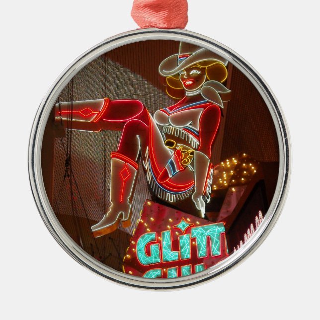 Las Vegas Glitter Gulch Julgransprydnad Metall (Framsidan)