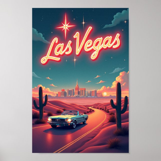 Las Vegas Glow: Retro 1950s Desert Escape Poster (Framsidan)