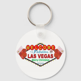 Las Vegas God jul Santa och Mittens Keycha Nyckelring