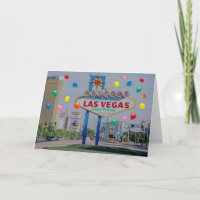 Las Vegas Grattis på födelsedagen-kort med ballong