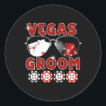 Las Vegas Groom Bröllop Tee Bachelor Party Stag Ni Runt Klistermärke<br><div class="desc">Las Vegas Groom Bröllop Tee Bachelor Party Stag Night</div>