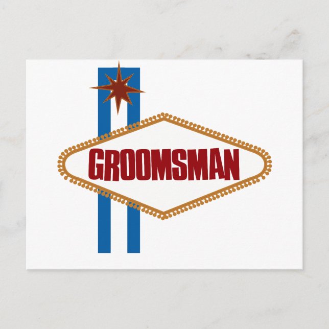 Las Vegas Groomsman Vykort (Framsida)