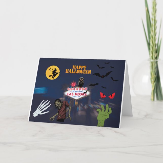 Las Vegas Halloween-kort Helgkort (Framsida)