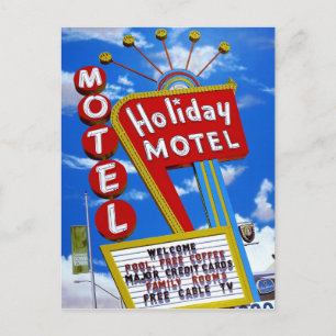 Las Vegas Helgdag Motel Retro Neon-vykort Helg Vykort