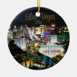 Las Vegas helgdagprydnad Julgransprydnad Keramik