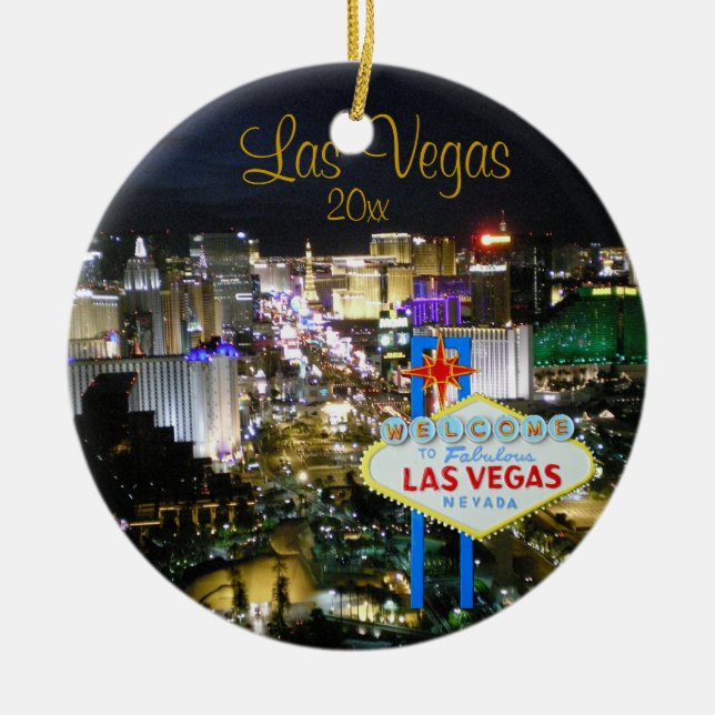 Las Vegas helgdagprydnad Julgransprydnad Keramik (Framsidan)