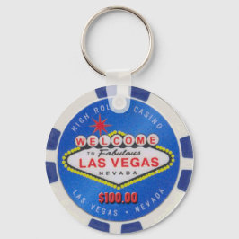 Las Vegas High Roller 100.00 Poker Chip Keychain Nyckelring