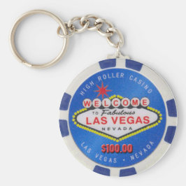 Las Vegas High Roller 100.00 Poker Chip Keychain Nyckelring