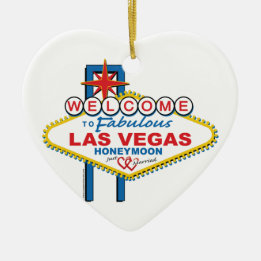 Las Vegas Honeymoon Julgransprydnad Keramik