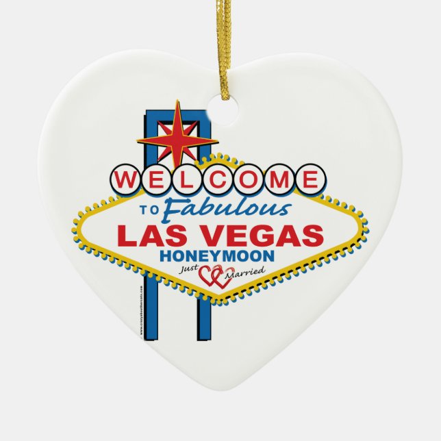 Las Vegas Honeymoon Julgransprydnad Keramik (Framsidan)