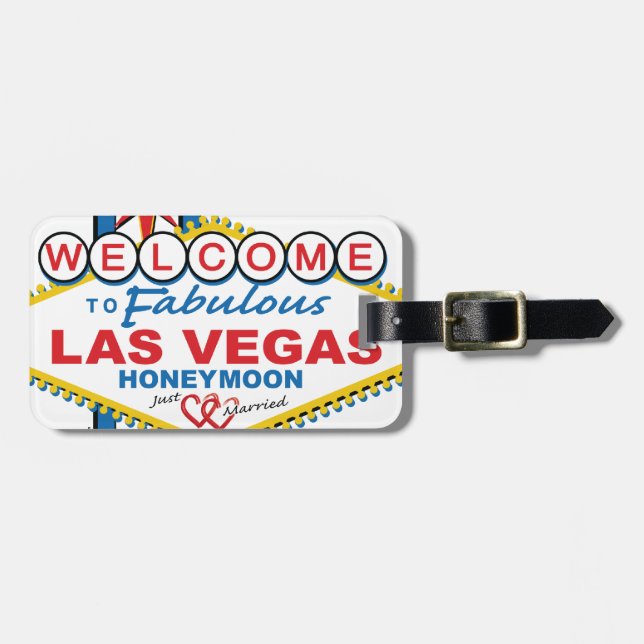 Las Vegas Honeymoon retro Bagagebricka (Horisontell Framsida)