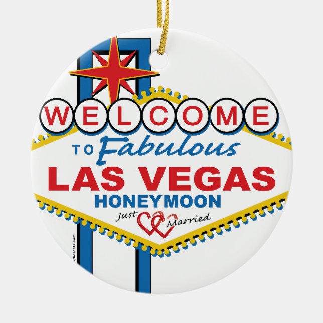 Las Vegas Honeymoon retro Julgransprydnad Keramik (Framsidan)