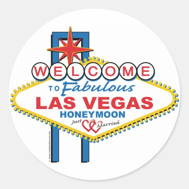 Las Vegas Honeymoon Runt Klistermärke (Framsida)