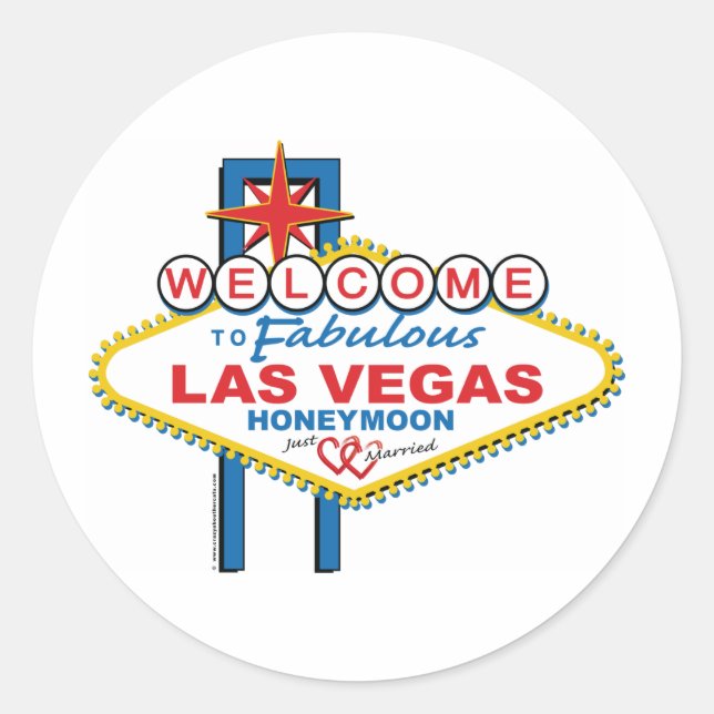 Las Vegas Honeymoon Runt Klistermärke (Framsida)