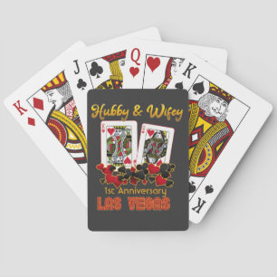 Las Vegas Hubby Wifey Bröllop-årsdag Casinokort