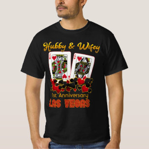 Las Vegas Hubby Wifey Bröllop-årsdag T-Shirt