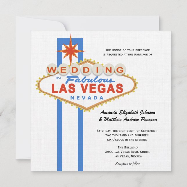 Las Vegas-inbjudan om signering av destination Inbjudningar (Framsida)