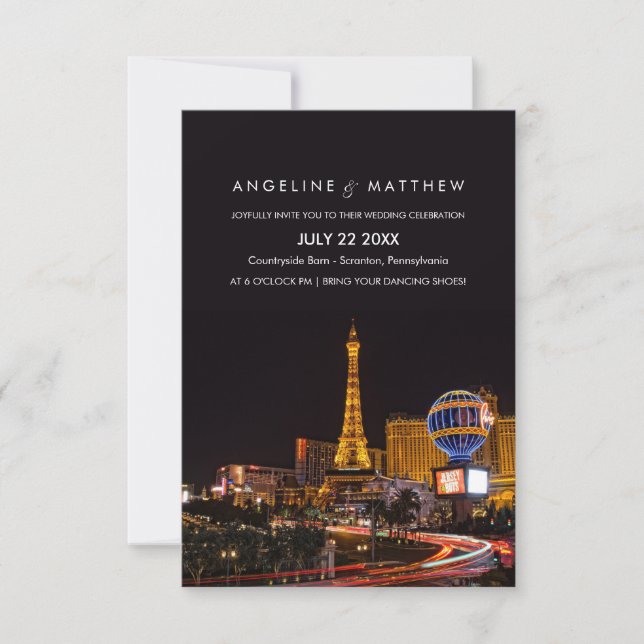 Las Vegas-inbjudan till destinationsbröllop Inbjudningar (Framsida)