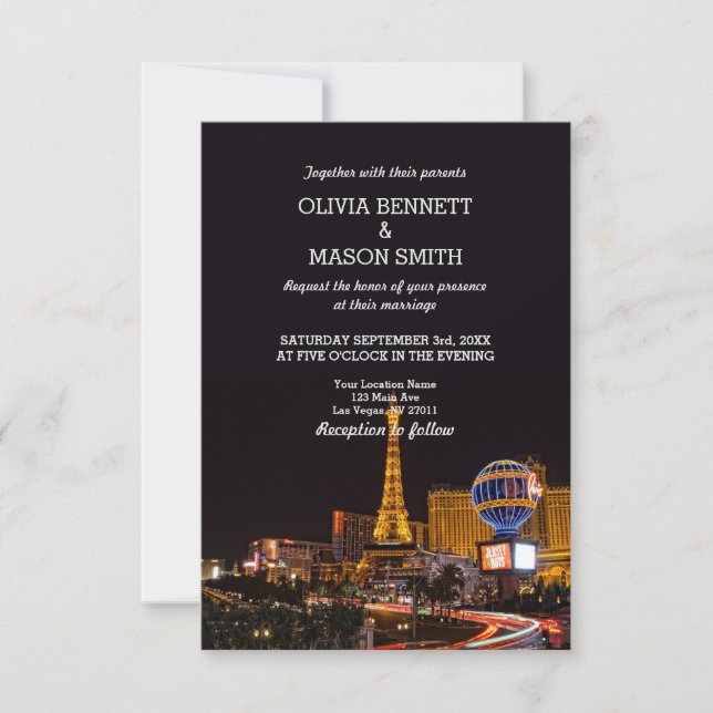 Las Vegas-inbjudan till destinationsbröllop Inbjudningar (Framsida)