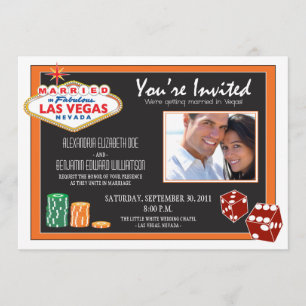 Las Vegas-inbjudan till destinationsbröllop (orang Inbjudningar