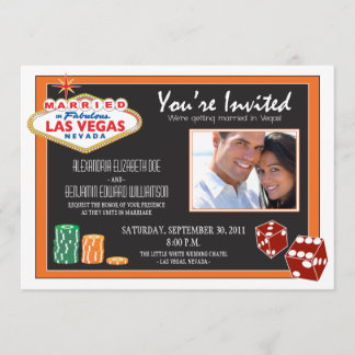 Las Vegas-inbjudan till destinationsbröllop (orang Inbjudningar