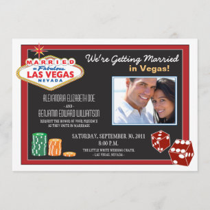 Las Vegas-inbjudan till destinationsbröllop (röd) Inbjudningar