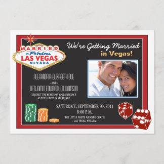 Las Vegas-inbjudan till destinationsbröllop (röd) Inbjudningar