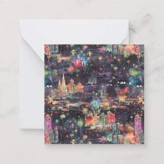 Las Vegas jul & nyår i akvarell Anteckningskort (Framsida)