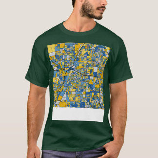 Las Vegas Karta Mönster i Blue Guld T Shirt