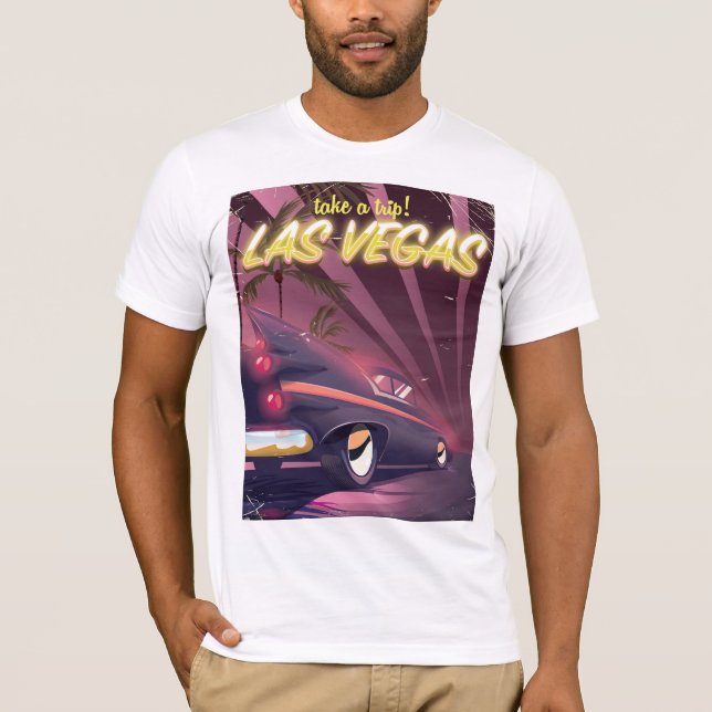 Las Vegas klassisk bil reseraffisch T Shirt (Framsida)