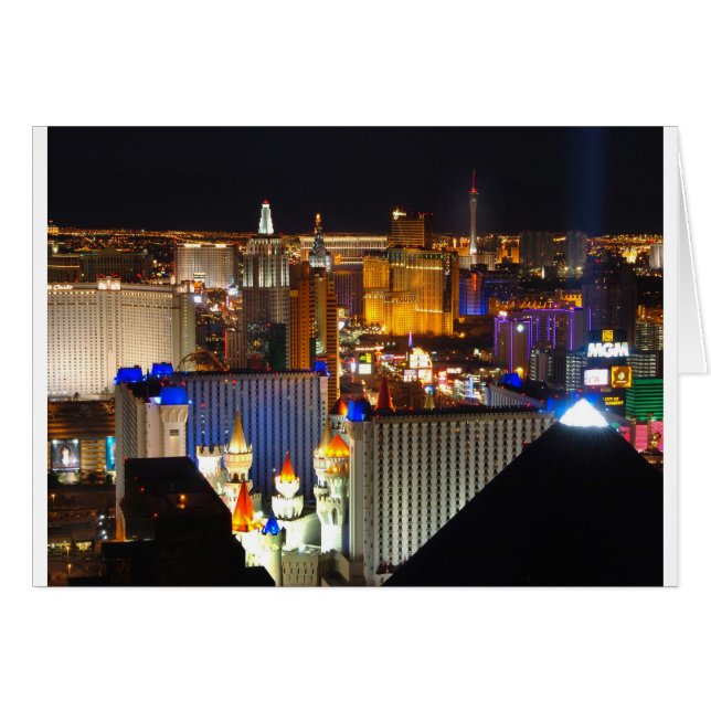 Las Vegas-kvällstid Hälsningskort (Framsidan Horizontal)