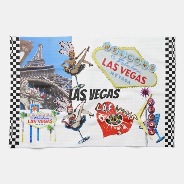 Las Vegas Landmarks Kitchen Towel Kökshandduk (Horisontell)