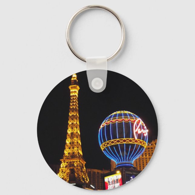 Las Vegas Las Vegas City Illuminated Night Casino Nyckelring (Framsida)