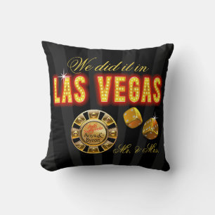 Las Vegas Ljus Mr. & Newlyweds Svart Kudde