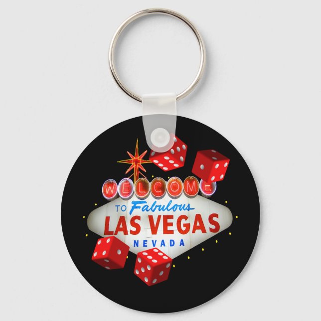 Las Vegas Lucky Dice Keychain Nyckelring (Framsida)