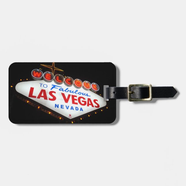 Las Vegas Luggage Tag (Gult) Bagagebricka (Horisontell Framsida)