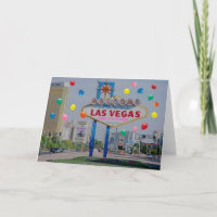 Las Vegas Lycklig 21:a födelsedagskortet i Rosa