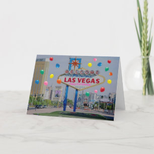 Las Vegas Lycklig 21:a födelsedagskortet i Rosa Kort
