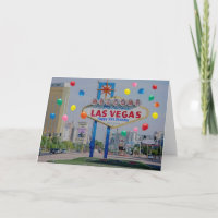 Las Vegas Lycklig 50:e födelsedagskortet i blått