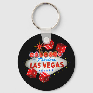 Las Vegas lycklig tärning Keychain Nyckelring