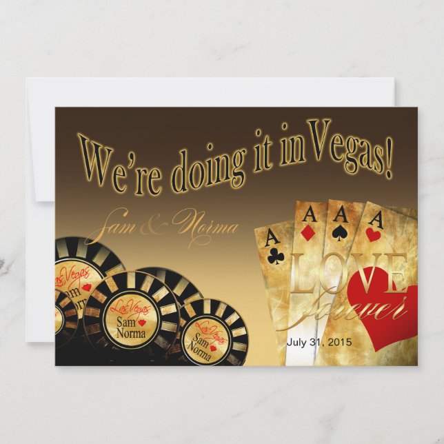 Las Vegas lyxbröllop | sand Inbjudningar (Framsida)