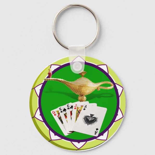Las Vegas Magic Lamp Poker Chip Nyckelring (Framsida)