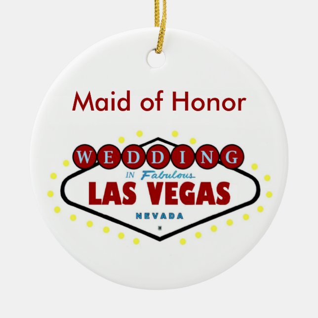 Las Vegas Maid of honor Keepsaké Bröllop Ornament (Framsidan)