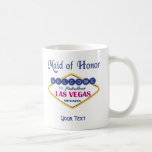 Las Vegas Maid of honor Mugg<br><div class="desc">Roligt Maid of honor Mugg för att fira Las Vegas Bröllop. Toppen vill gärna påminna om att du nyligen deltog i Nevadas nuptialer. Anpassa kopp genom att ersätta "Din text"-områden på mugg med nya lyweds namn och/eller datum för bröllop.</div>