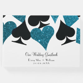 Las Vegas Malibu Blue Glitter Guestbook Gästböcker