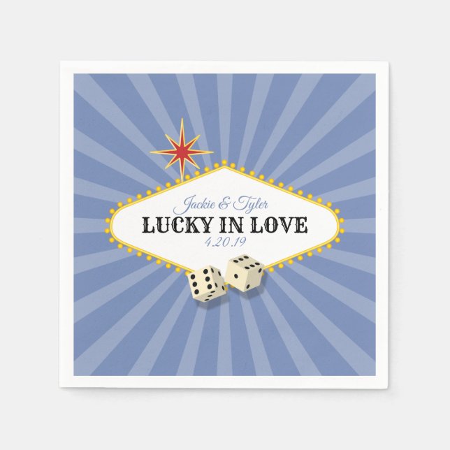 Las Vegas Marquee Bröllop i Hydrangea 2 Pappersservett (Framsidan)