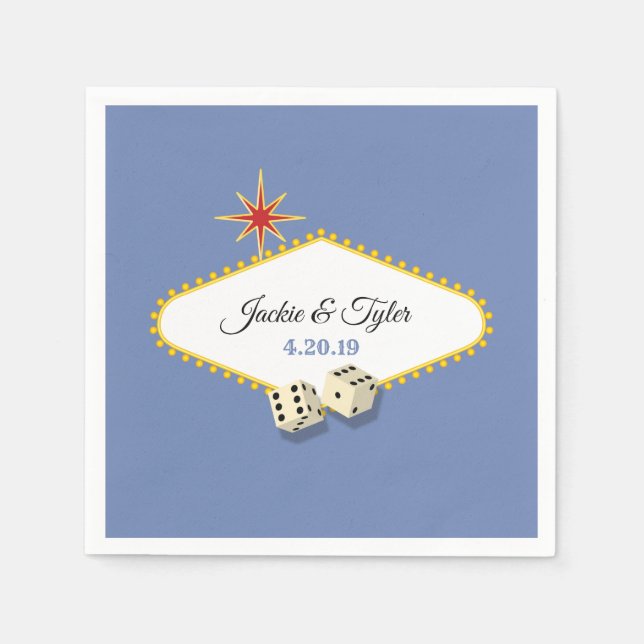 Las Vegas Marquee Bröllop i Hydrangea Pappersservett (Framsidan)