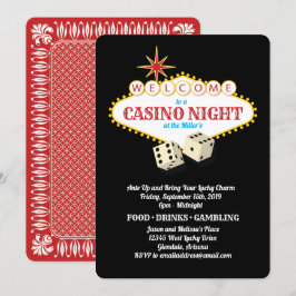Las Vegas Marquee Casino Night Black Inbjudningar