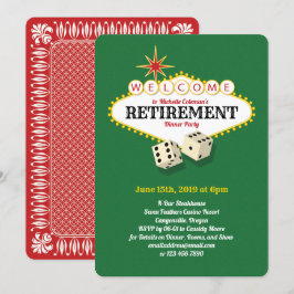 Las Vegas Marquee Pension Party Grönt Inbjudningar