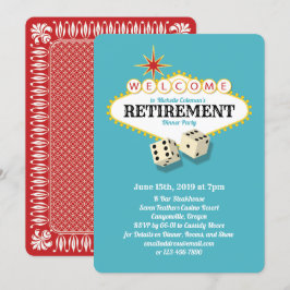 Las Vegas Marquee Pension Party Teal Inbjudningar